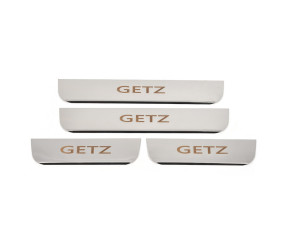 Накладки на пороги Carmos (4 шт, нерж) для Hyundai Getz 2002- рр