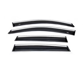 Вітровики з хром молдингом (4 шт, HIC) для Honda CRV 2012-2016 рр