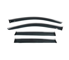 Вітровики з хром молдингом (4 шт, HIC) для Volkswagen Touareg 2010-2018 рр