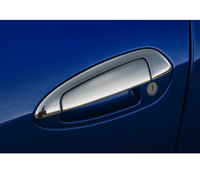 Накладки на дверні ручки з верхньою частиною (4 дверні., Нерж) Carmos - Турецька сталь для Fiat Punto Grande/EVO 2006-2018 рр