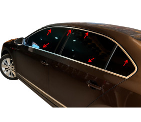Повна окантовка вікон (12 шт., нерж.) Carmos - Турецька сталь для Volkswagen Jetta 2011-2018 рр