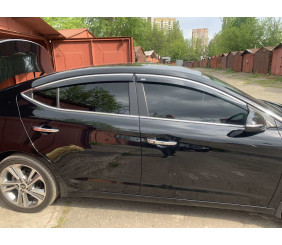 Вітровики з хромованим молдингом (4 шт, Niken) для Hyundai Elantra (AD) 2015-2020 рр
