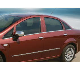 Зовнішня окантовка вікон (8 част., нерж) Carmos - Турецька сталь для Fiat Linea 2006-2018 рр