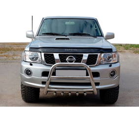 Кенгурятник QT007 (нерж) для Nissan Patrol Y61 1997-2011 рр