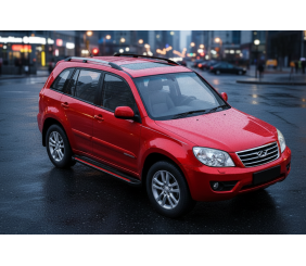 Бокові пороги Maya Red (2 шт., алюміній) для Chery Tiggo 1 2005-2016 рр