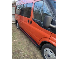 Бокові пороги Maya Red (2 шт., алюміній) L1 (коротка) для Ford Transit 2000-2014 рр