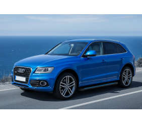 Бокові пороги Maya Blue (2 шт., алюміній) для Ауди Q5 2008-2017 рр