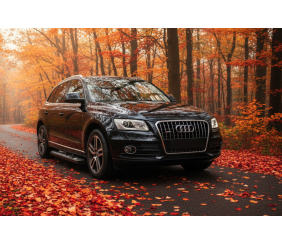 Бокові пороги New Vision Black (2 шт., алюміній) для Ауди Q5 2008-2017 рр