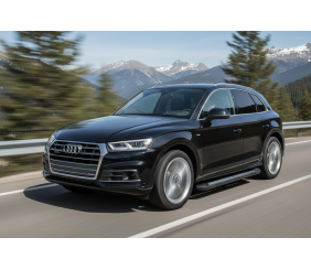 Бокові пороги Vision New Black (2 шт., Алюміній) для Ауди Q5 2017-2025 рр