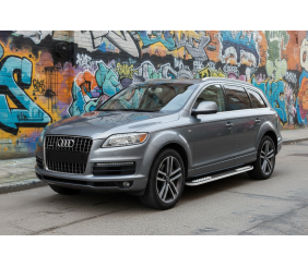 Бокові пороги Tayga V2 (2 шт., алюміній) для Ауди Q7 2005-2015 рр