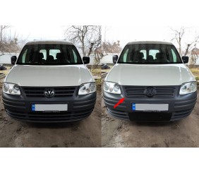 Зимова накладка на решітку (верхня) Глянцева для Volkswagen Caddy 2004-2010 рр
