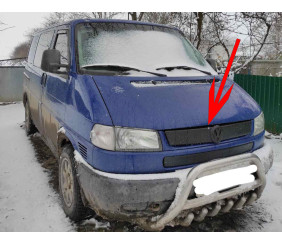 Зимова верхня накладка на решітку Глянсова на косу морду для Volkswagen T4 Caravelle/Multivan 1990-2003 рр