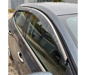 Вітровики з хромованим молдингом HB (4 шт, Niken) для Renault Megane IV 2016-2025 рр