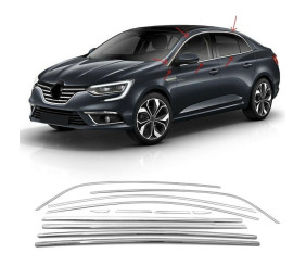 Повна окантовка вікон (Sedan, 12 шт., нерж.) Carmos - Турецька сталь для Renault Megane IV 2016-2025 рр
