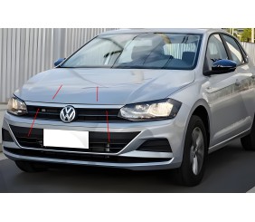 Накладка на решітку (верхня, нерж) для Volkswagen Polo 2017- рр