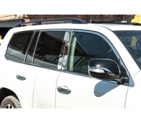 Повна окантовка вікон і на стійки (нерж) для Toyota Land Cruiser 200 2007-2021 рр