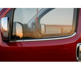 Зовнішня окантовка скла (2 шт, нерж.) Carmos - турецька сталь для Fiat Fiorino/Qubo 2008-2024 рр