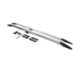 Рейлінги турецька дизайн (Хром, 2 шт) металеві ніжки для Toyota Land Cruiser 200 2007-2021 рр