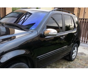 Накладки на дзеркала (2 шт, нерж.) для Mercedes ML W163 1997-2005 рр