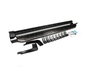 Бокові пороги OEM (2 шт, алюміній -2026 пластик) для Hyundai Palisade 2018-2025 рр