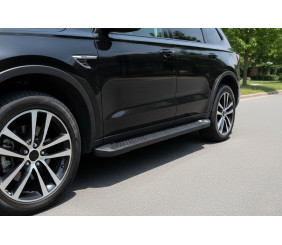 Бокові пороги Allmond Black (2 шт., Алюміній) для Acura MDX 2013-2020 рр