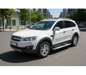 Бокові пороги Mevsim Grey (2 шт., Алюміній) для Chevrolet Captiva 2006-2019 рр