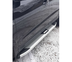 Бокові пороги Mevsim Grey (2 шт., Алюміній) для Hyundai Santa Fe 2 2006-2012 рр