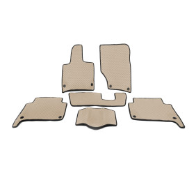 Килимки EVA (бежеві) 3 ряди (6 килимків) для Ауди Q7 2005-2015 рр