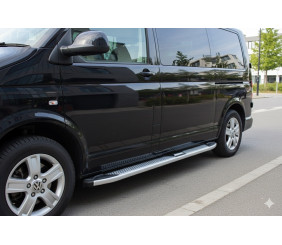 Бокові пороги Mevsim Grey (2 шт., Алюміній) коротка база для Volkswagen T5 Caravelle 2004-2010 рр