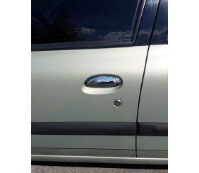 Накладки на ручки (нерж.) 2 шт, Carmos - Турецька сталь для Renault Symbol 1999-2008 рр