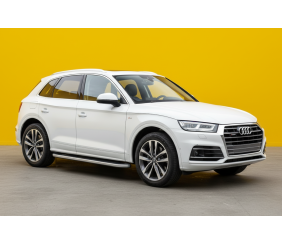 Бокові пороги Tayga Grey (2 шт., Алюміній) для Ауди Q5 2017-2025 рр