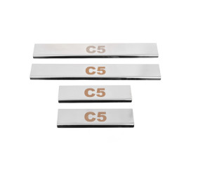 Накладки на пороги Carmos V1 (4 шт, нерж.) для Citroen C-5 2008-2017 рр
