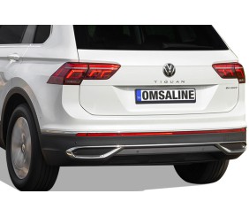 Накладки імітація вихлопних насадок 2020-2026 (3 шт, нерж) OmsaLine - Італійська нержавійка для Volkswagen Tiguan рр
