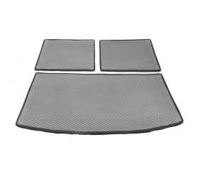 Килимок багажника 3 частини (EVA, сірий) (7 місць) для Ауди Q7 2005-2015 рр