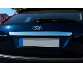 Накладка на кришку багажника (HB, нерж.) Carmos - Турецька сталь для Ford Focus II 2005-2008 рр