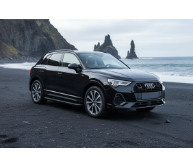 Бокові пороги Allmond Black (2 шт., Алюміній) для Ауди Q3 2019- рр