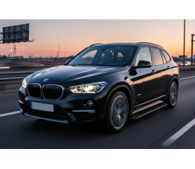 Бокові пороги Allmond Black (2 шт., Алюміній) для BMW X1 F48 2015-2022 рр
