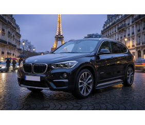 Бокові пороги Tayga Black (2 шт., Алюміній) для BMW X1 F48 2015-2022 рр