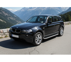 Бокові пороги Tayga Grey (2 шт., Алюміній) для BMW X3 E83 2003-2010 рр