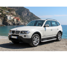 Бокові пороги Tayga V2 (2 шт., Алюміній) для BMW X3 E83 2003-2010 рр