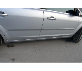 Молдинг дверний (4 шт, нерж) OmsaLine - Італійська нержавійка для Ford Focus II 2005-2008 рр