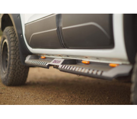 Бокові пороги Dakar V2 з LED (2 шт, метал) для Toyota Hilux 2015- рр