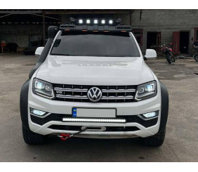 Козирок лобового скла під багажник DAKAR (LED) для SsangYong Musso ІІ 2018- рр