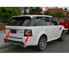 Насадки на глушник V2 (2 шт, нерж) для Range Rover Sport 2005-2013 рр