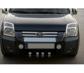 Накладки на фари (2 шт, нерж.) для Ford Connect 2006-2009 рр