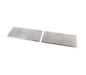 Накладки на внутрішні пороги Carmos V2 (2 шт, нерж.) для Peugeot Boxer 2006-2025 рр