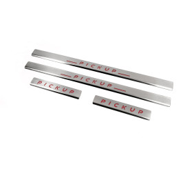 Накладки на пороги Carmos V2 (4 шт, нерж) для Nissan NP300 1999-2015 рр