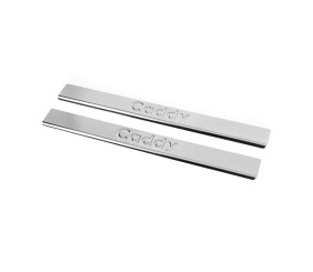 Накладки на дверні пороги Carmos V2 (2 шт, нерж) для Volkswagen Caddy 2004-2010 рр