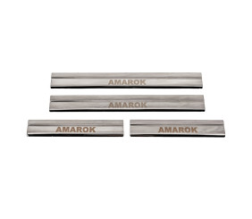 Накладки на пороги Carmos V3 (4 шт, нерж) для Volkswagen Amarok 2010-2022 рр