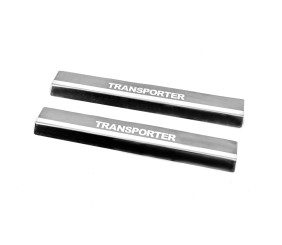 Накладки на пороги Carmos V2 (2 шт, нерж) для Volkswagen T5 Transporter 2003-2010 рр